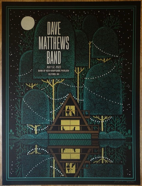 2022 Dave Matthews Band - Gilford I Silkscreen Concert Poster by Methane