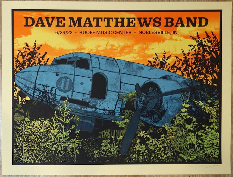 2022 Dave Matthews Band - Noblesville I Silkscreen Concert Poster by Methane