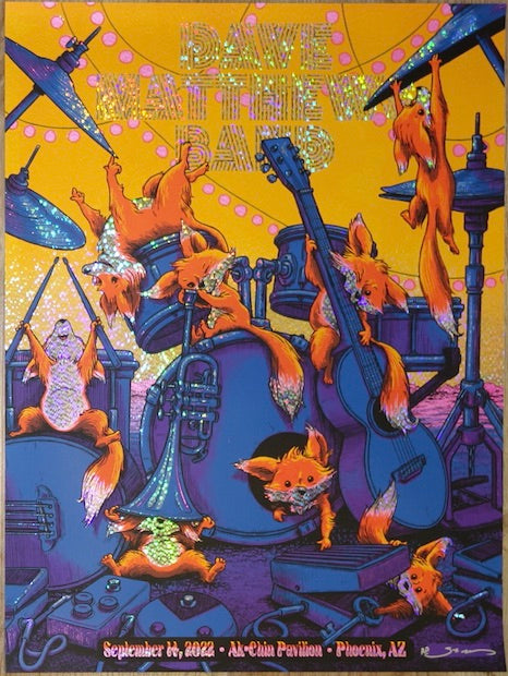 2022 Dave Matthews Band - Phoenix Fizzy Fizz Foil Variant Concert Poster by James Flames