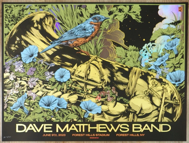 2023 Dave Matthews Band - Forest Hills Foil Variant Concert Poster by Ken Taylor