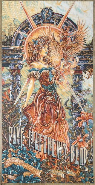 2023 Dave Matthews Band - Gorge I Opal Variant Concert Poster by Luke Martin