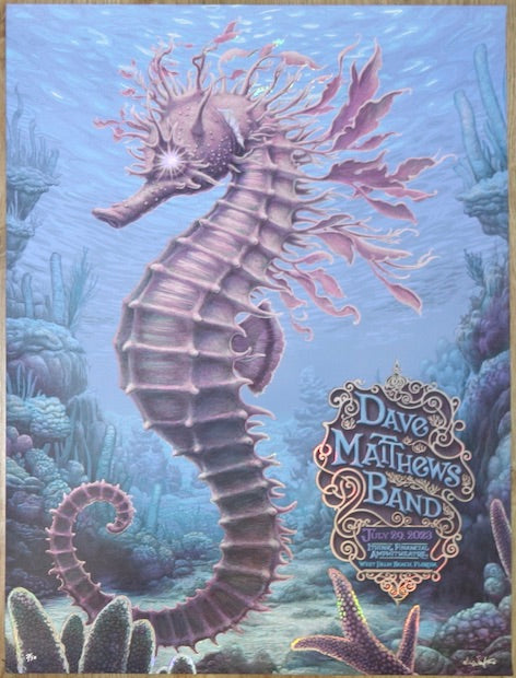 2023 Dave Matthews Band - West Palm II Purple Foil Variant Concert Poster by N.C. Winters