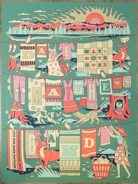 2023 Dave Matthews Band - Wilmington I Silkscreen Concert Poster by Joshua Noom
