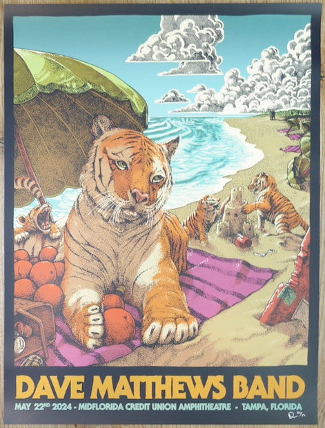 2024 Dave Matthews Band - Tampa Silkscreen Concert Poster by Dave Kloc
