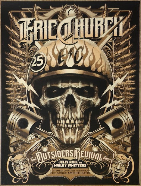 2023 Eric Church - Gorge I Silkscreen Concert Poster by Wildner Lima