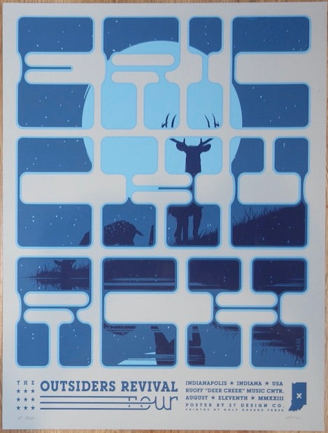2023 Eric Church - Noblesville Silkscreen Concert Poster by Charles Crisler