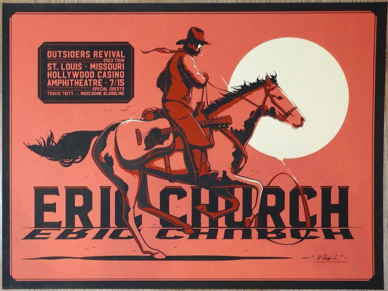 2023 Eric Church - St. Louis Silkscreen Concert Poster by Charles Crisler