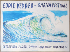 2021 Eddie Vedder - Dana Point Silkscreen Concert Poster by Raymond Pettibon