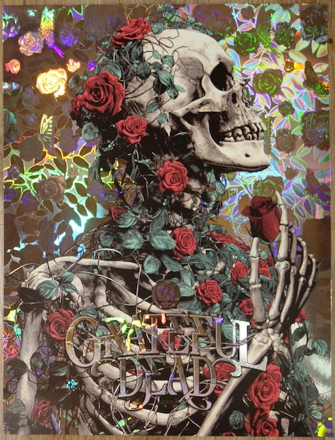 2024 Grateful Dead - Rose Foil Art Print Poster by Anthony Petrie