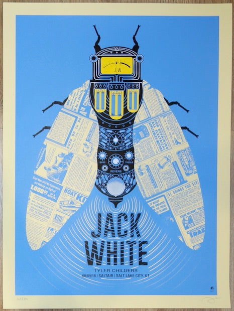 2018 Jack White - Salt Lake City Silkscreen Concert Poster by Methane