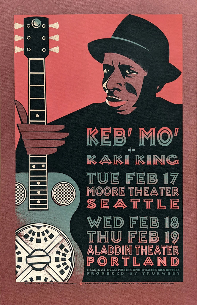 2004 Keb' Mo' - Portland/Seattle Silkscreen Concert Poster by Gary Houston