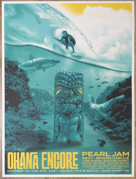 2021 Ohana Encore Festival - Dana Point Silkscreen Concert Poster by Ian Williams AP