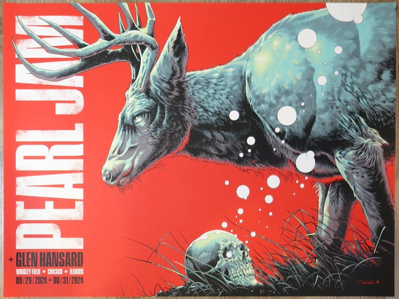 2024 Pearl Jam - Chicago Silkscreen Concert Poster by Luke Preece