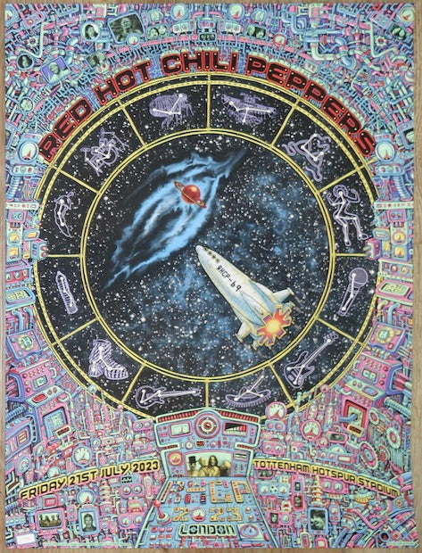 2023 Red Hot Chili Peppers - London Silkscreen Concert Poster by Emek