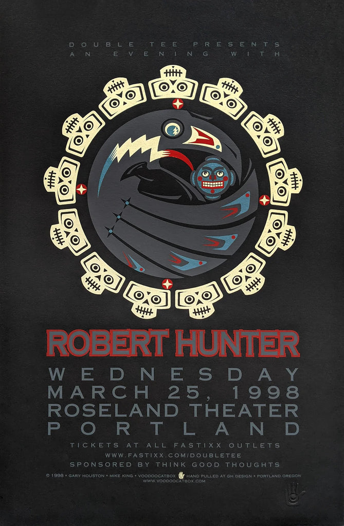 1998 Robert Hunter - Portland Silkscreen Concert Poster by Gary Houston