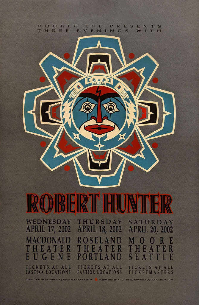 2002 Robert Hunter - Northwest Silkscreen Concert Poster by Gary Houston