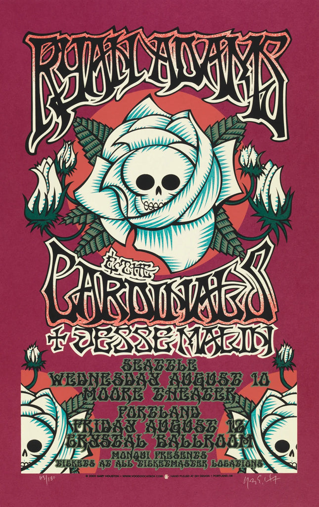 2005 Ryan Adams - Seattle/Portland Silkscreen Concert Poster by Gary Houston