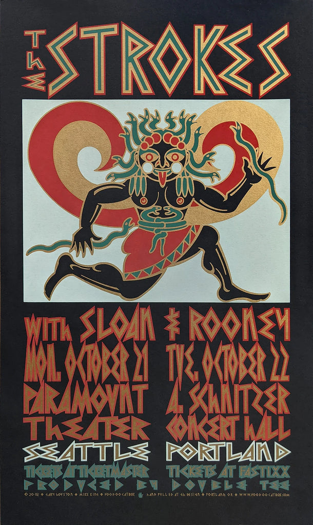 2002 The Strokes - Portland/Seattle Silkscreen Concert Poster by Gary Houston