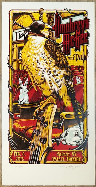 2016 Umphrey's McGee - Albany Linocut Concert Poster by AJ Masthay