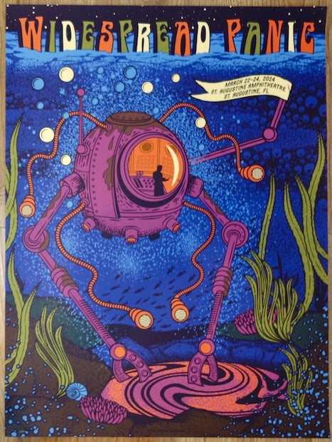 2024 Widespread Panic - St. Augustine Silkscreen Concert Poster by Status Serigraph