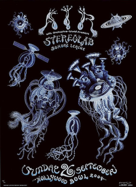 2004 Air w/ Stereolab - Hollywood Silkscreen Concert Poster by Emek