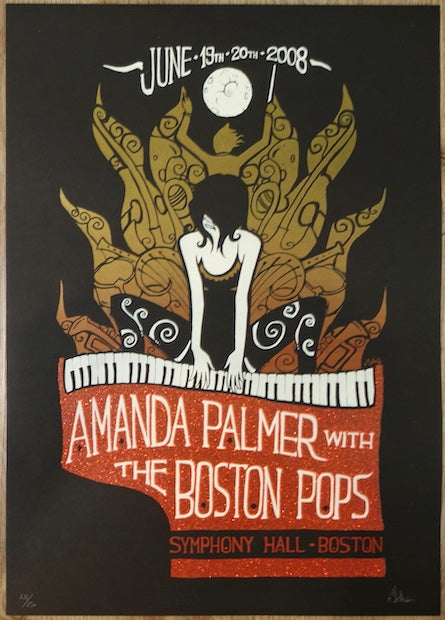2008 Amanda Palmer & the Boston Pops - Boston Silkscreen Concert Poster by Malleus