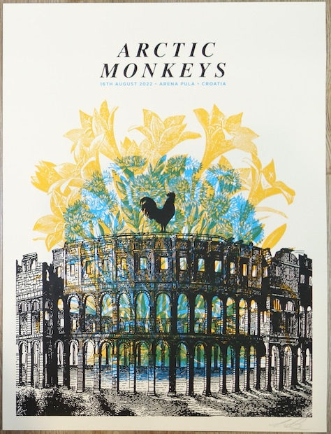 2022 Arctic Monkeys - Pula Silkscreen Concert Poster by Aesthetic Apparatus