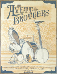 2012 The Avett Brothers - Durham Silkscreen Concert Poster by Status Serigraph