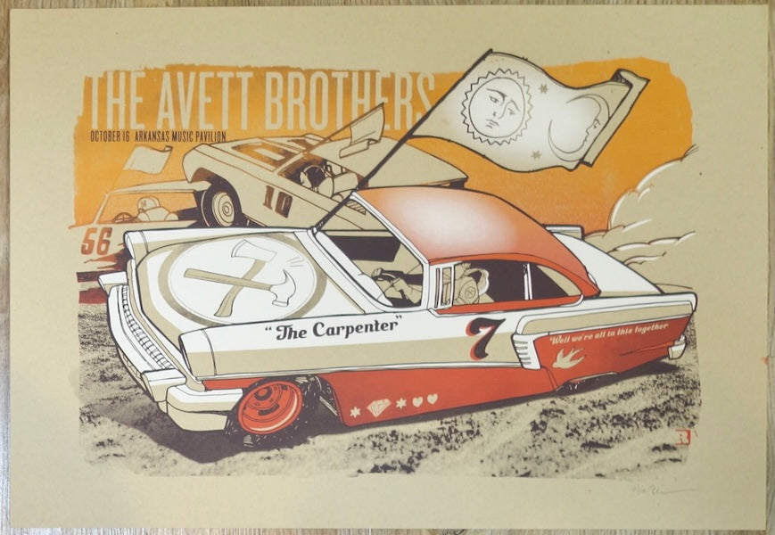2012 The Avett Brothers - Fayetteville Silkscreen Concert Poster by Clinton Reno