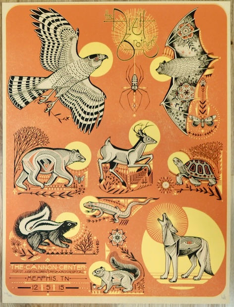 2015 The Avett Brothers - Memphis Silkscreen Concert Poster by David Hale