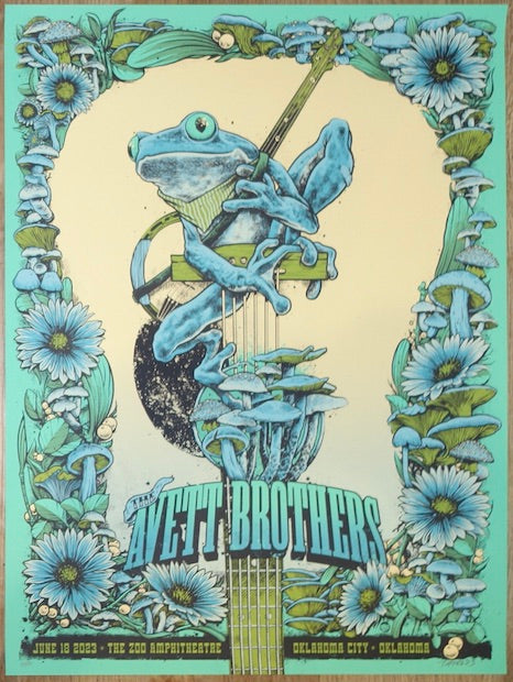 2023 The Avett Brothers - Oklahoma City Silkscreen Concert Poster by Dan Dippel