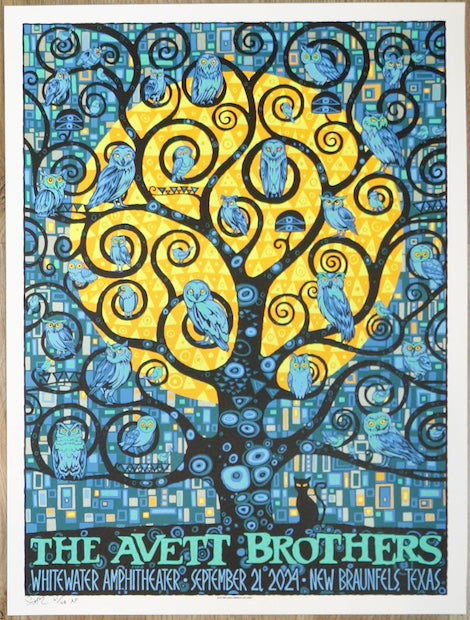 2024 The Avett Brothers - New Braunfels Silkscreen Concert Poster by Todd Slater
