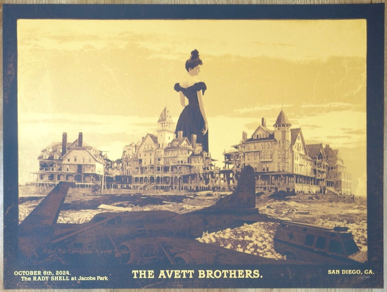 2024 The Avett Brothers - San Diego Silkscreen Concert Poster by Daniel Danger