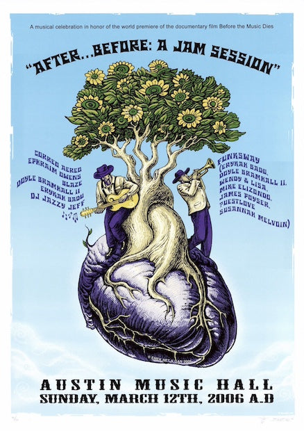 2006 Erykah Badu & DJ Jazzy Jeff - Austin Silkscreen Concert Poster by Emek
