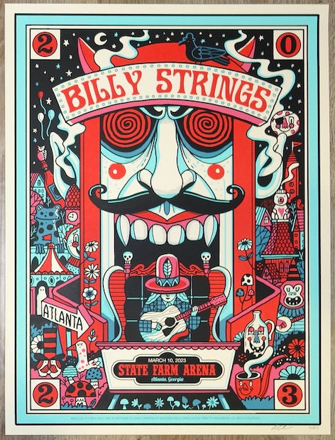 2023 Billy Strings - Atlanta Silkscreen Concert Poster by Methane