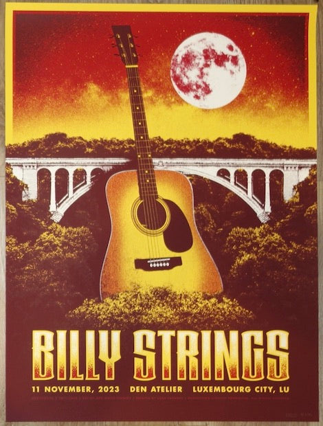 2023 Billy Strings - Luxembourg Silkscreen Concert Poster by Add Noise