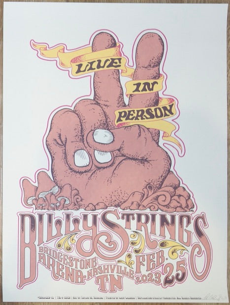 2023 Billy Strings - Nashville II Silkscreen Concert Poster by Taylor Rushing