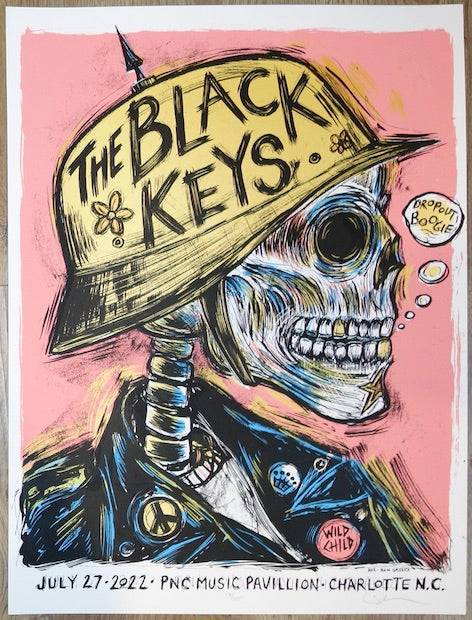 2022 The Black Keys - Charlotte Silkscreen Concert Poster by Dan Grzeca