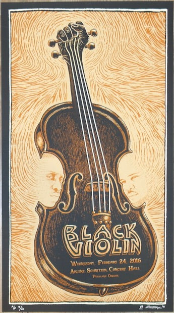 2016 Black Violin - Portland Silkscreen Concert Poster by Emek