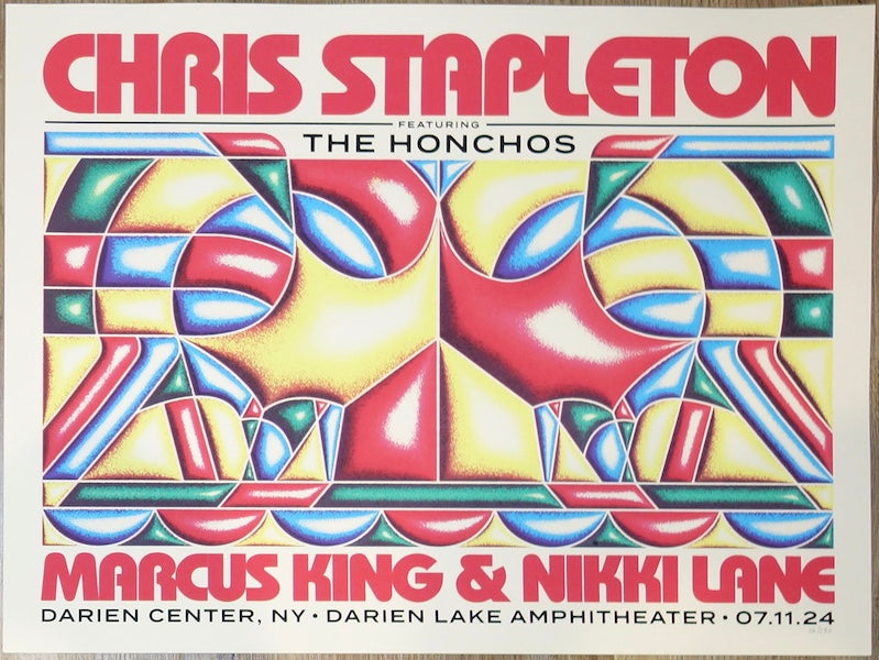 2024 Chris Stapleton - Darien Silkscreen Concert Poster by Jose Garcia