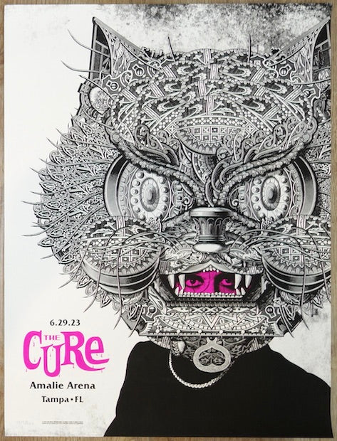 2023 The Cure - Tampa Silkscreen Concert Poster by Rob Jones