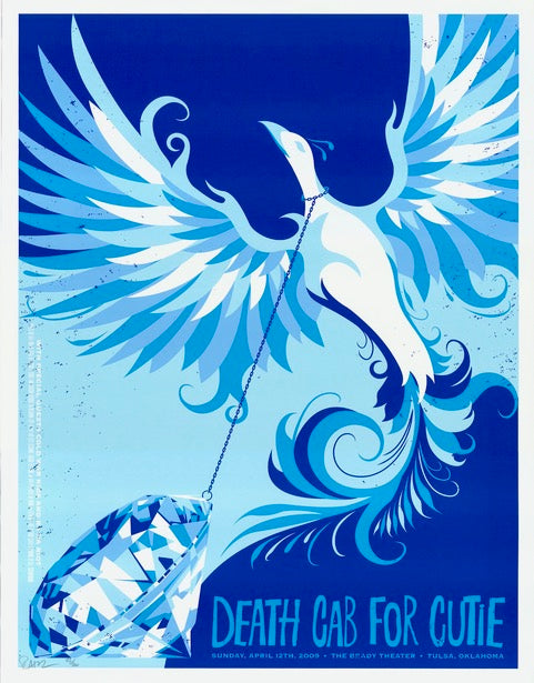 2009 Death Cab For Cutie - Tulsa Silkscreen Concert Poster by Todd Slater