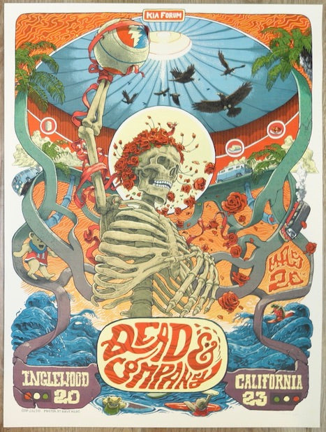 2023 Dead & Company - Inglewood Silkscreen Concert Poster by Dave Kloc