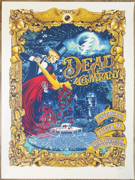 2023 Dead & Company - Raleigh Silkscreen Concert Poster by JT Lucchesi