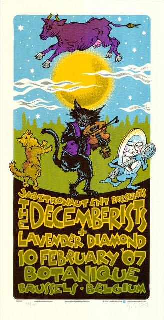 2007 The Decemberists - Brussels Silkscreen Concert Poster by Gary Houston