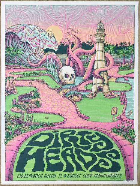 2022 Dirty Heads - Boca Raton Silkscreen Concert Poster by Dylan Fant
