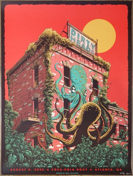 2023 Dirty Heads - Atlanta Silkscreen Concert Poster by Neal Williams