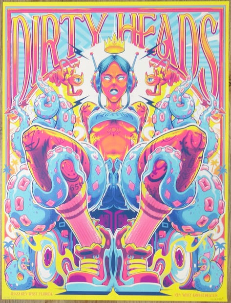 2023 Dirty Heads - Key West Silkscreen Concert Poster by Nemo