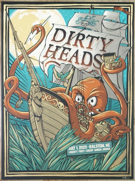 2023 Dirty Heads - Ralston Silkscreen Concert Poster by Clinton Reno