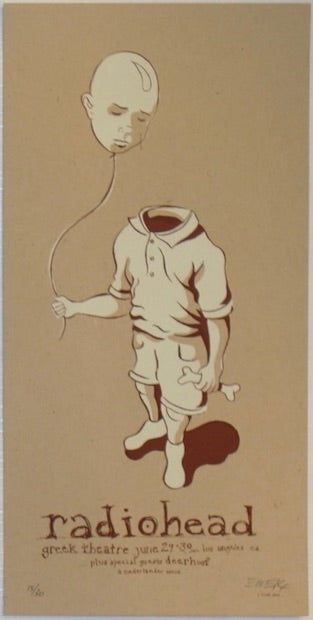 2006 Radiohead - Los Angeles Rust Variant Silkscreen Concert Handbill by Emek
